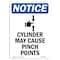 Signmission OSHA Notice, 5" Height, Cylinder May Cause Sign With Symbol, 5" X 3.5", Portrait OS-NS-D-35-V-10889 - alternate 1